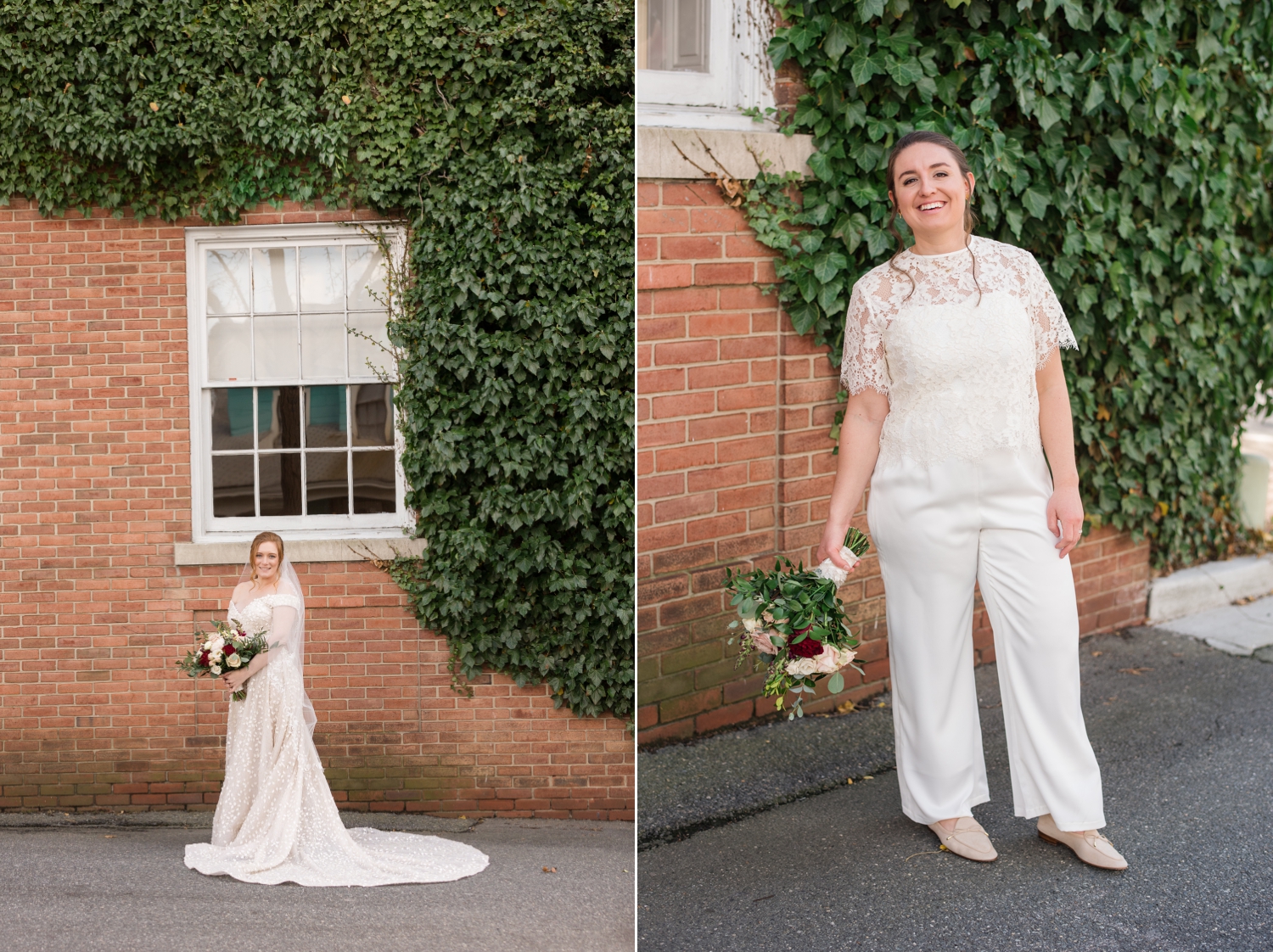 brides pose separately 