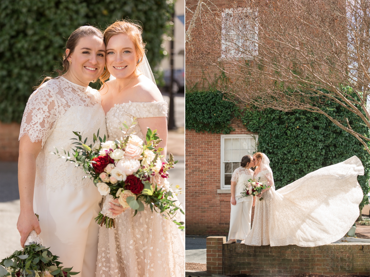 brides pose together