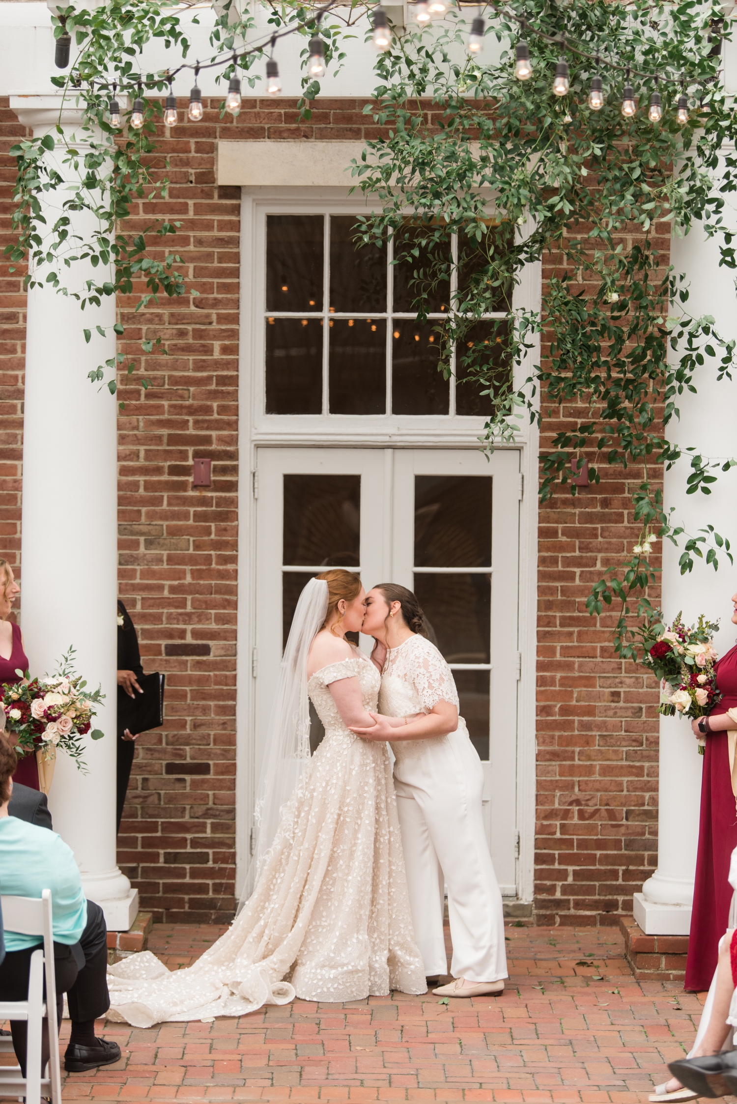 first kiss as a married couple at the Tidewater Inn