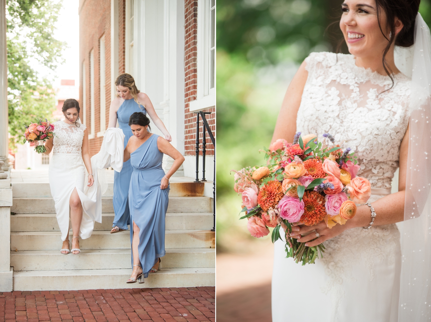 Annapolis State House Autograph Collection bridesmaids in blue