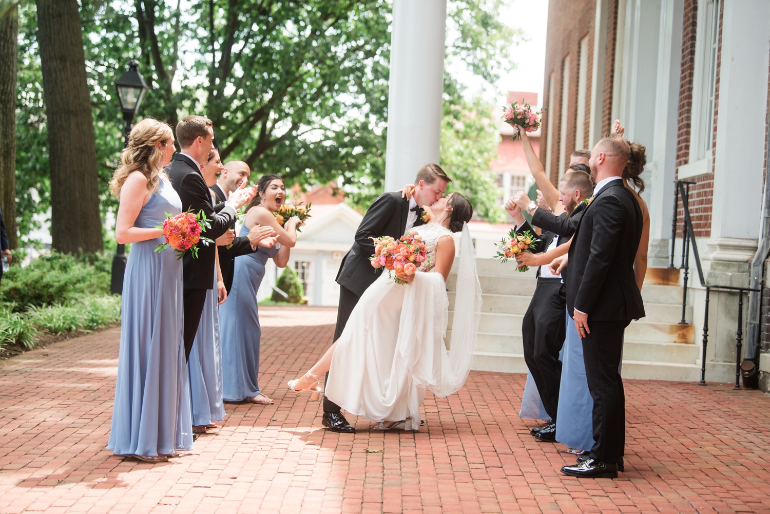 Annapolis State House Autograph Collection bridesmaids in blue