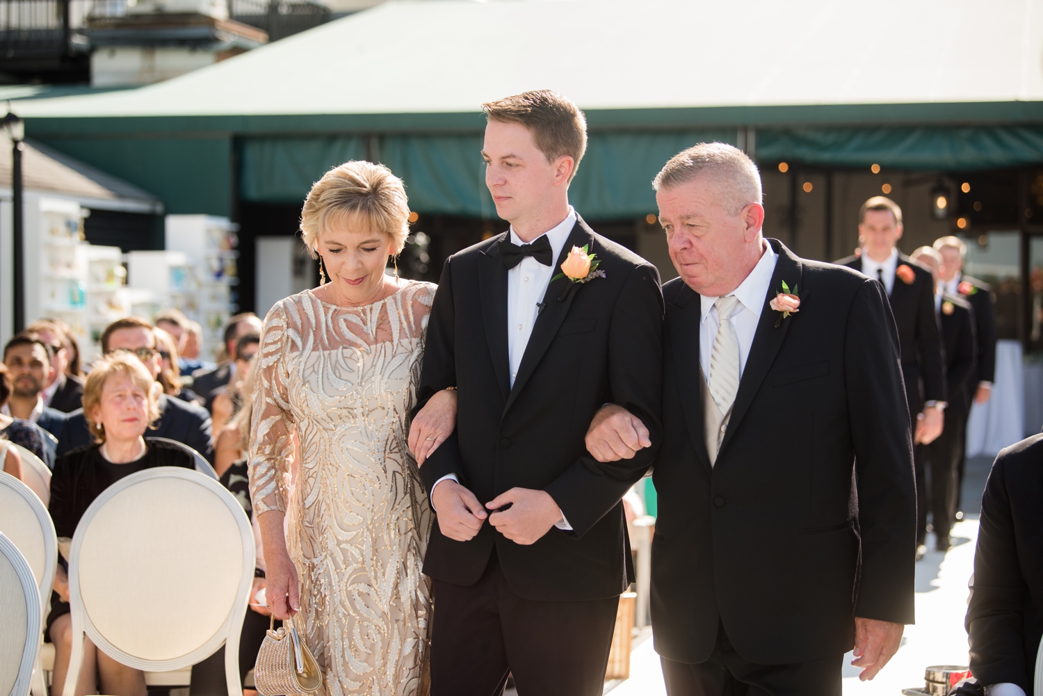 Annapolis waterfront Hotel wedding ceremony overlooking the Chesapeake Bay