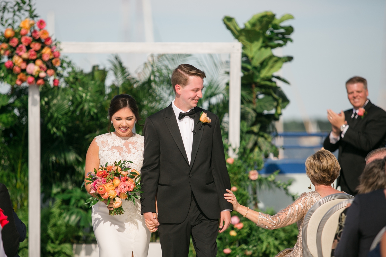 Annapolis waterfront Hotel wedding ceremony overlooking the Chesapeake Bay