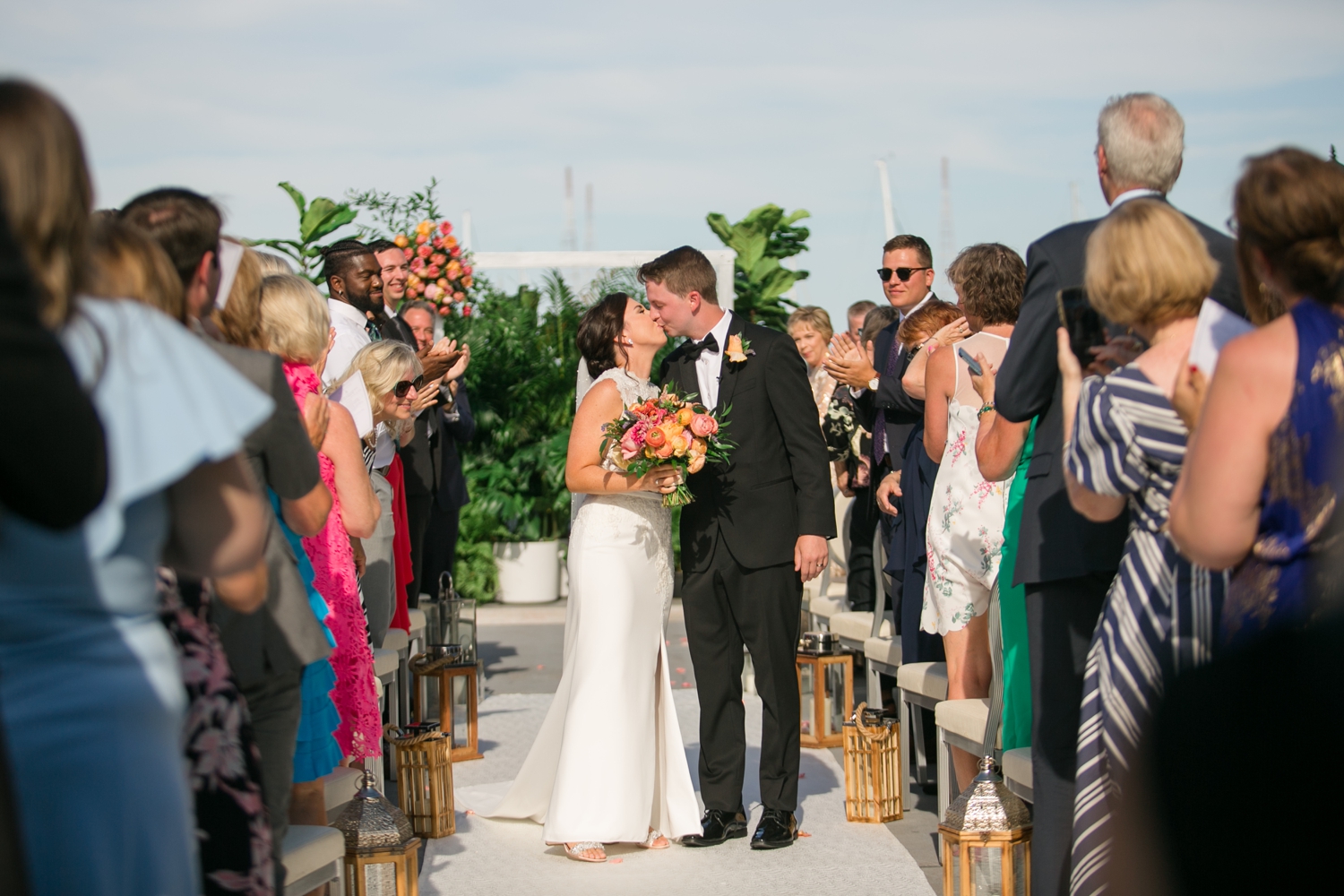 Annapolis waterfront Hotel wedding ceremony overlooking the Chesapeake Bay