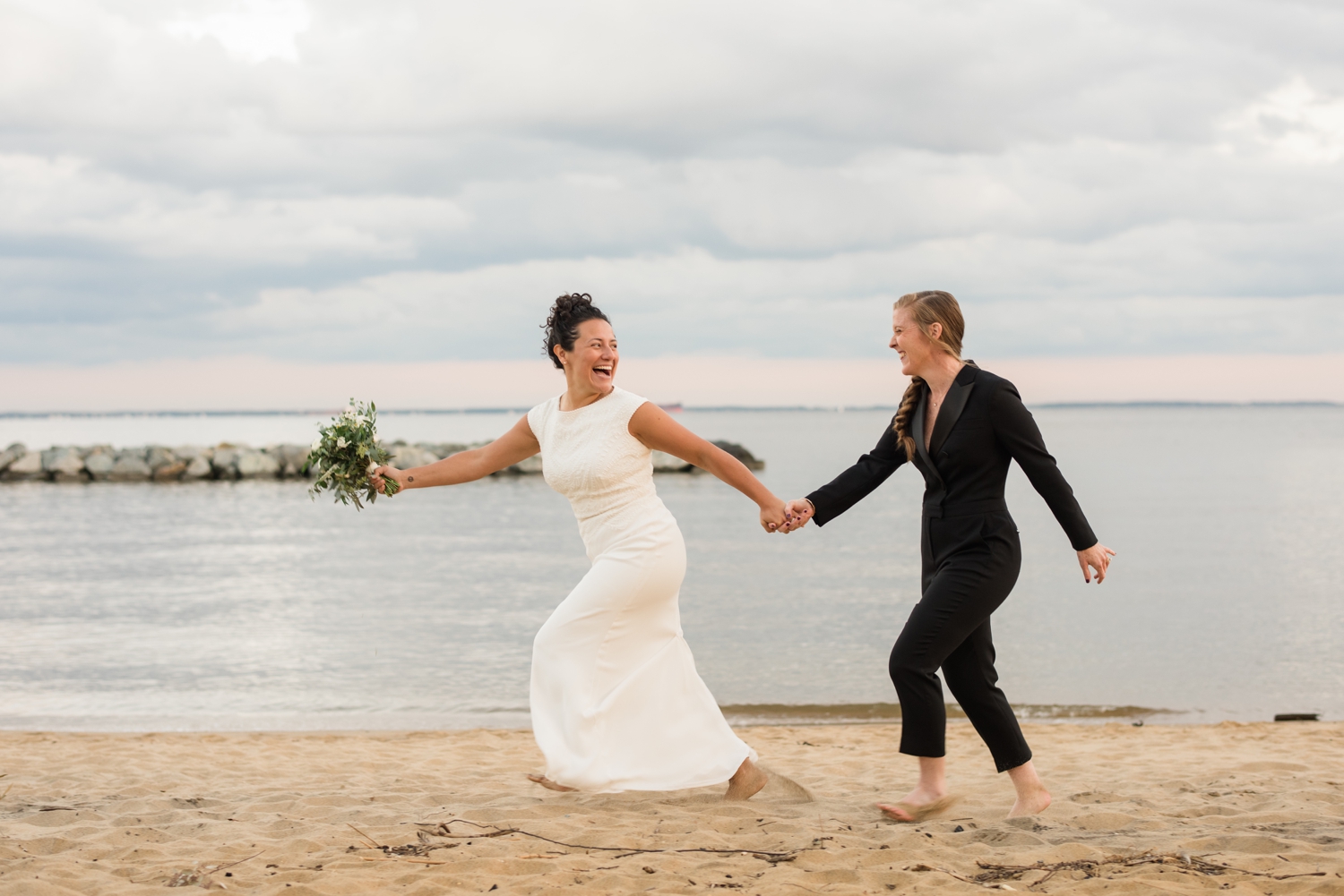 Lesbian wedding at Chesapeake Bay Foundation Annapolis maryland