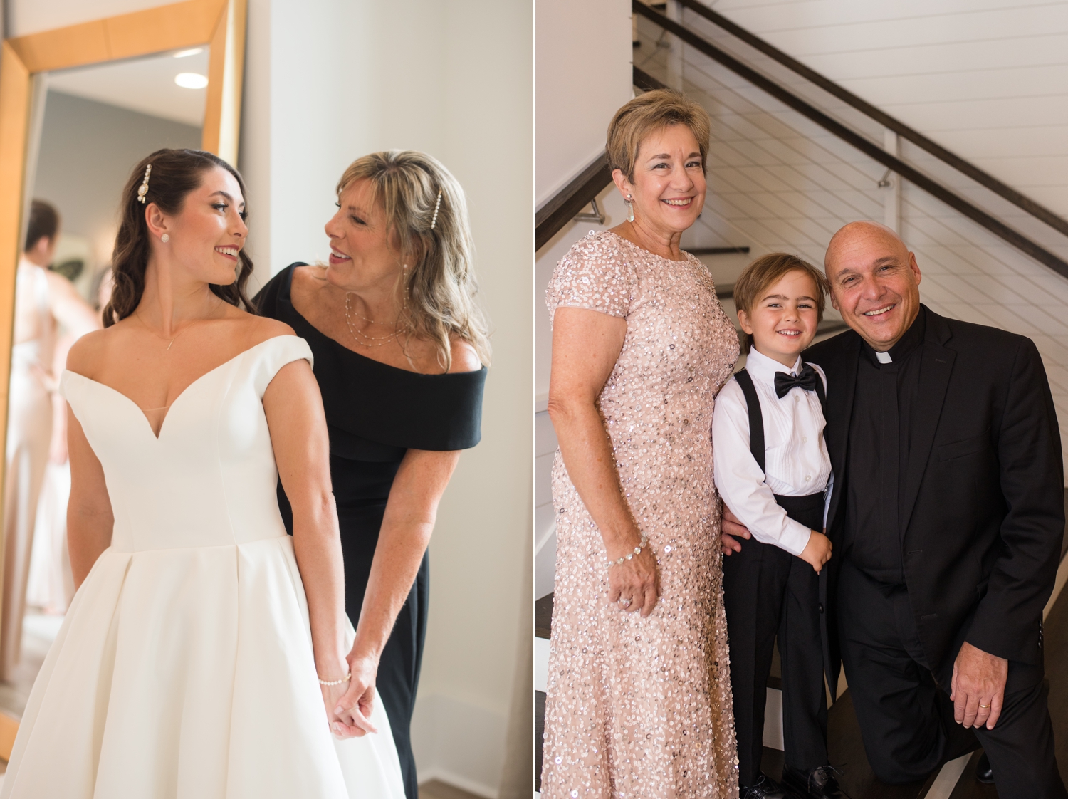 bride poses with her mother