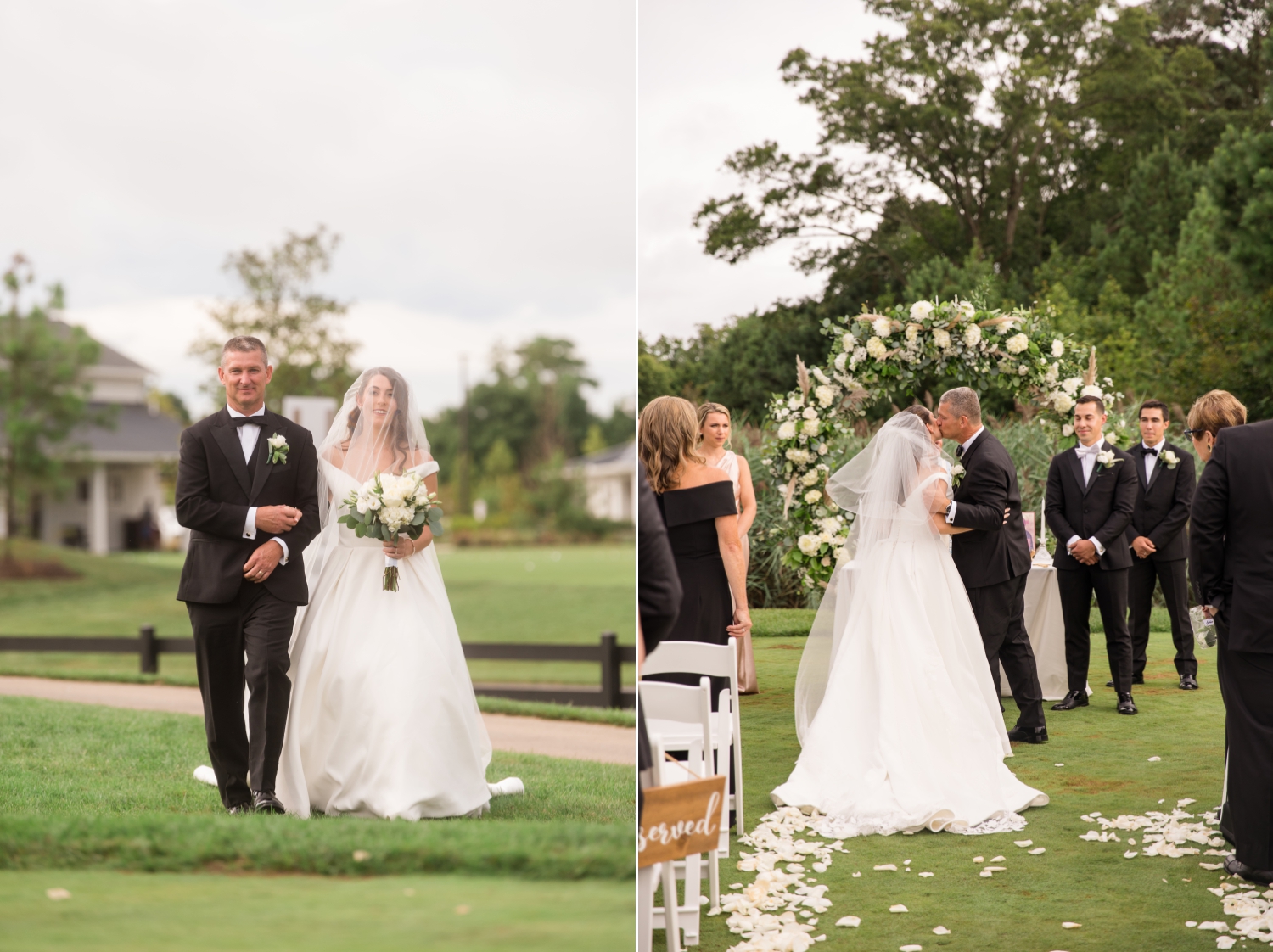 father walking bride down the aisle