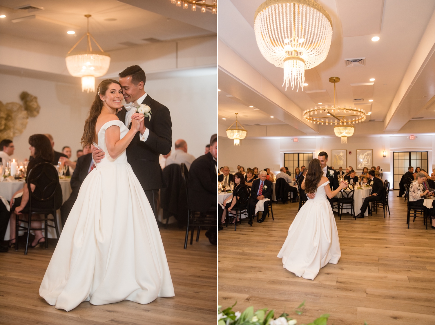 bride and groom dancing