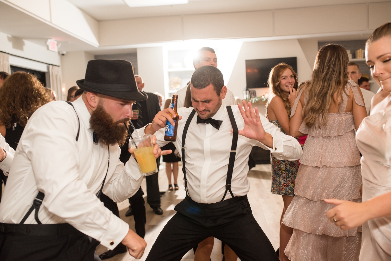 groomsmen celebrating