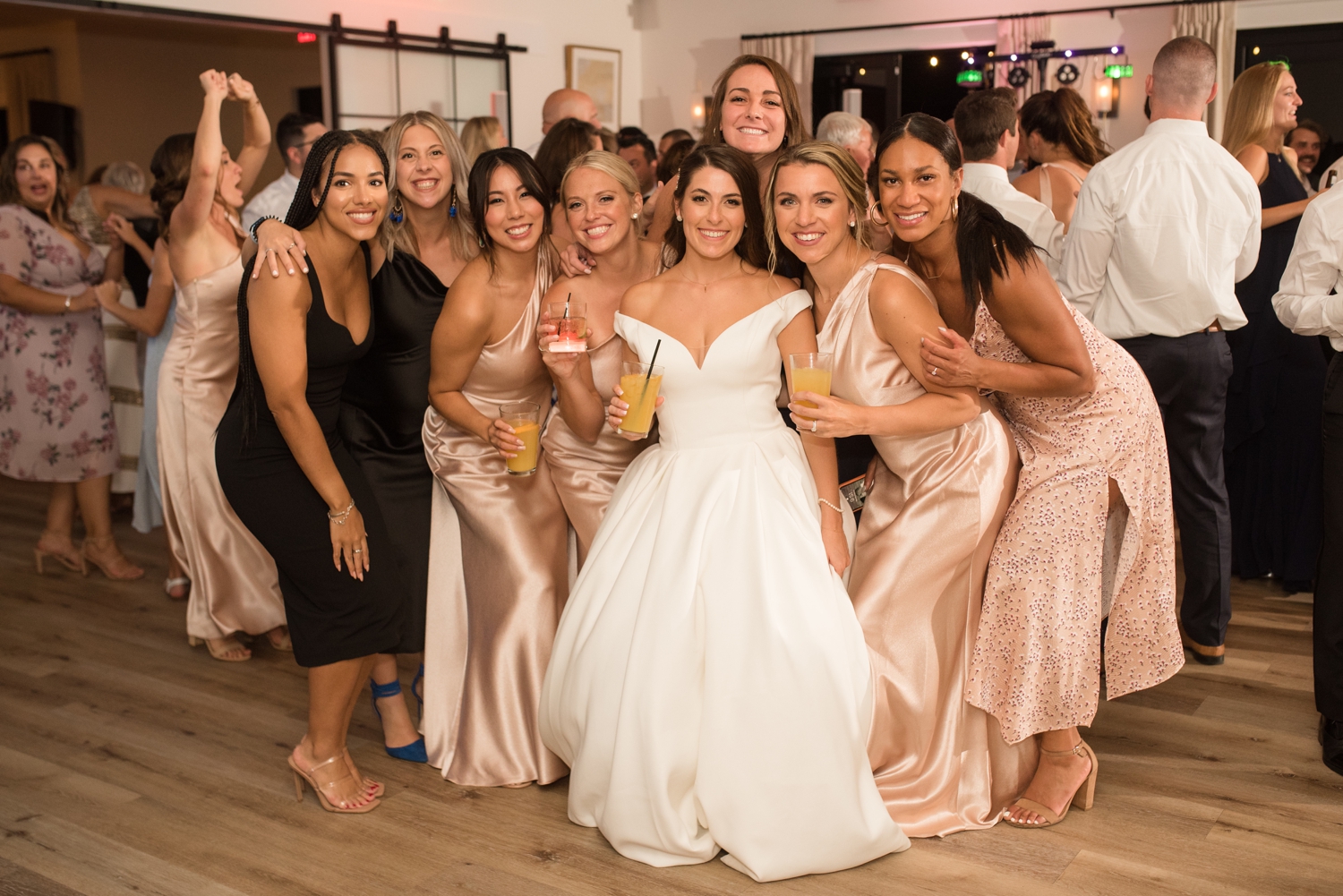 bride with bridesmaids