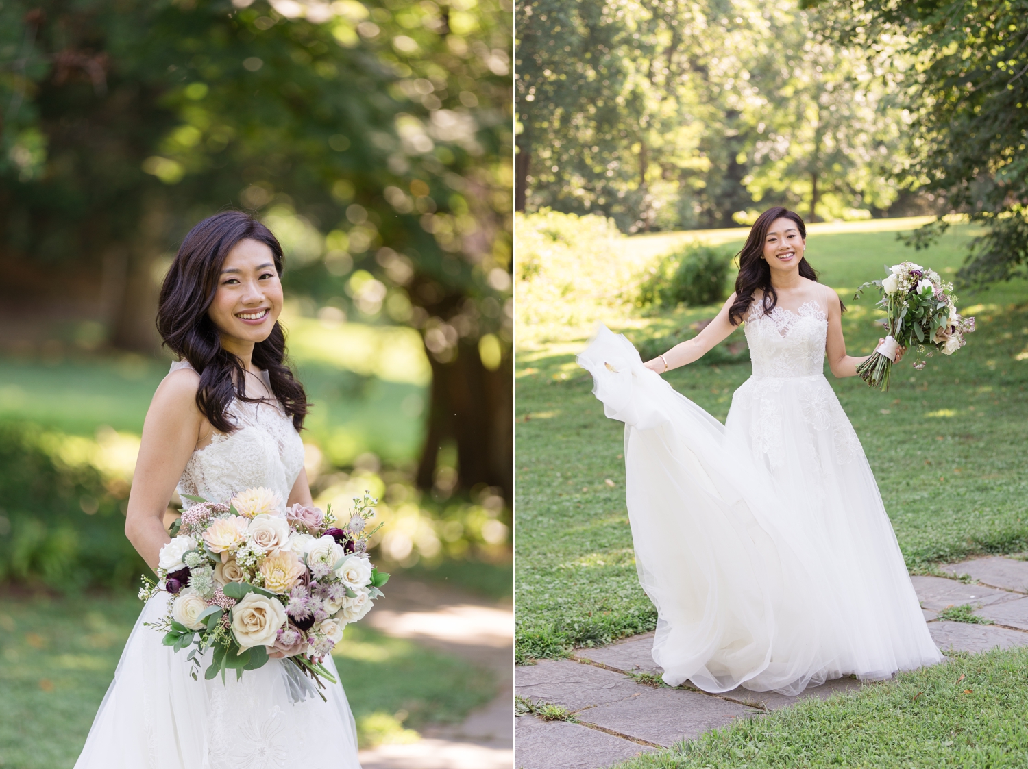 bride poses in her gown at Woodend Sanctuary & Mansion 