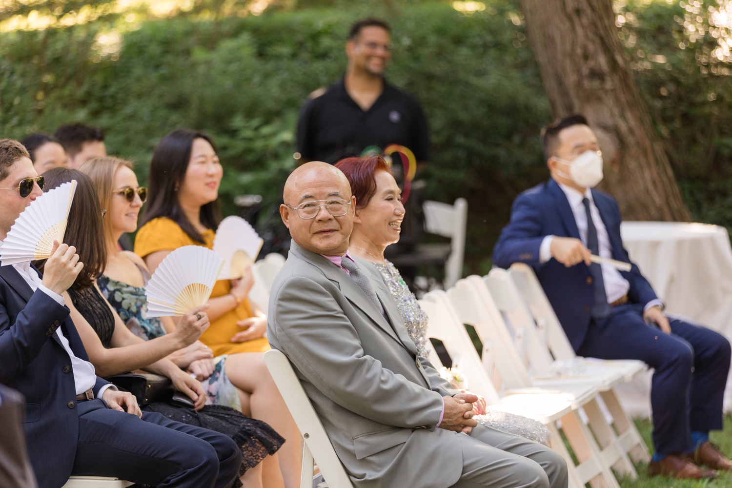 parents of the bride enjoy ceremony at Woodend Sanctuary & Mansion 