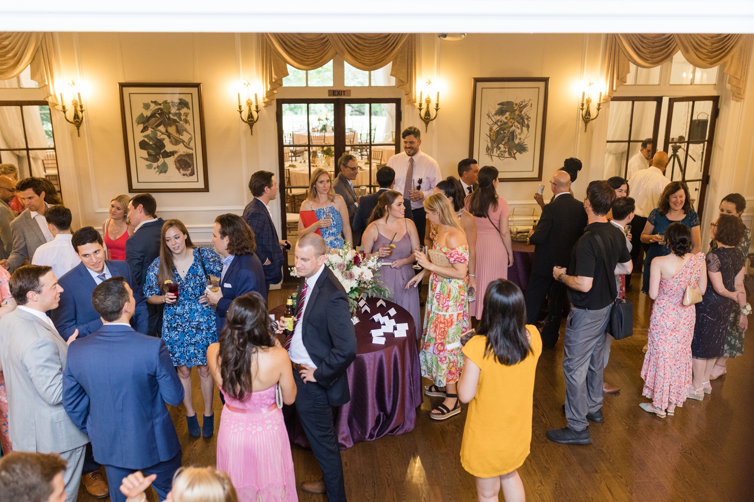 guests enjoy cocktail hour at Woodend Sanctuary & Mansion 