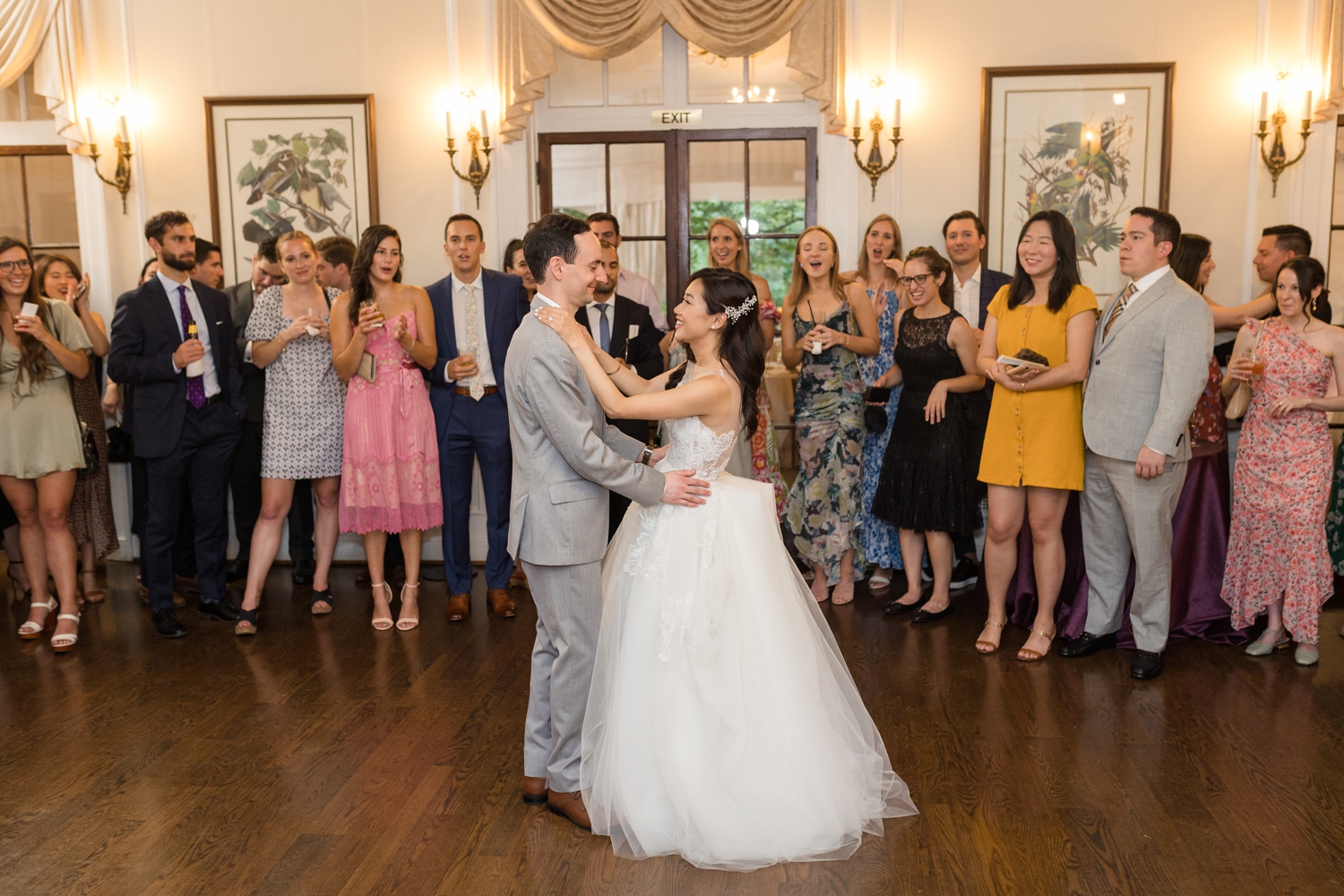 bride and groom share their first dance at Woodend Sanctuary & Mansion 