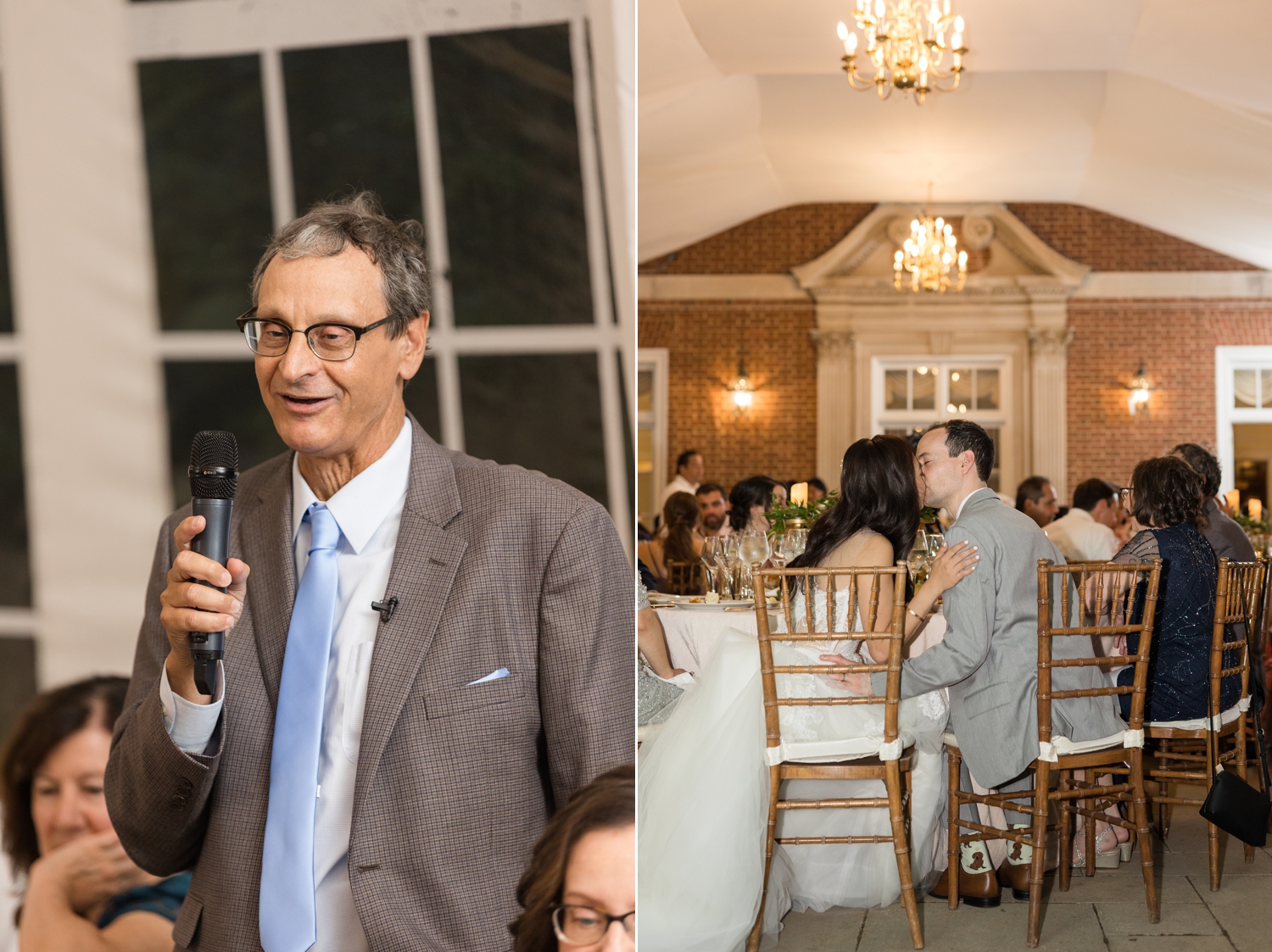 father of the bride makes a toast at Woodend Sanctuary & Mansion 