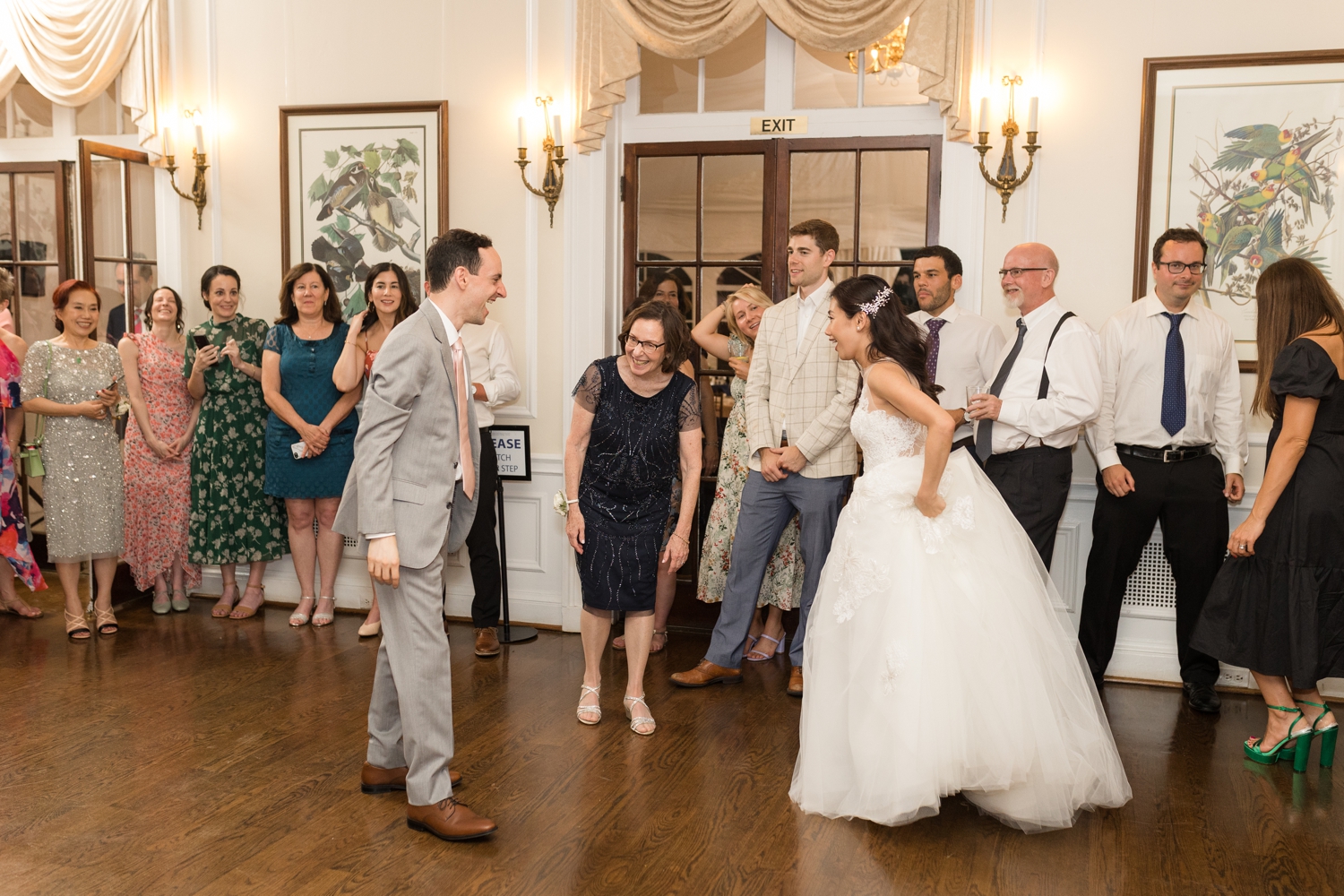 bride and groom enjoy reception at Woodend Sanctuary & Mansion 