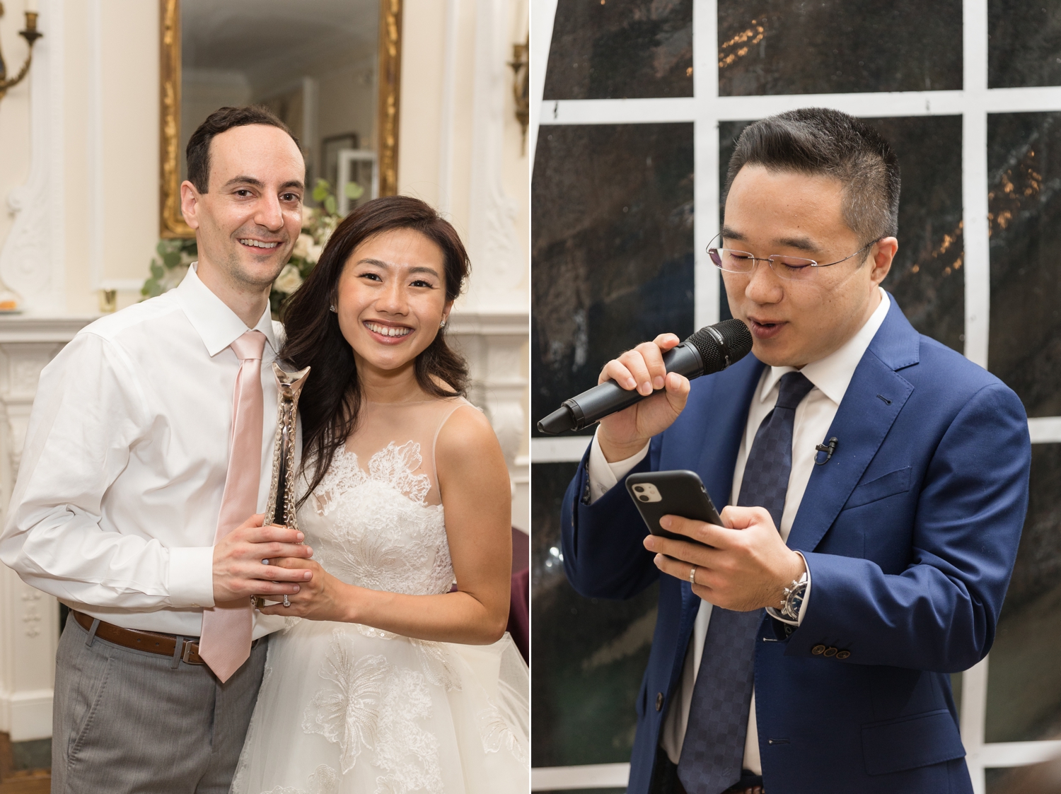 groom makes a toast at Woodend Sanctuary & Mansion 