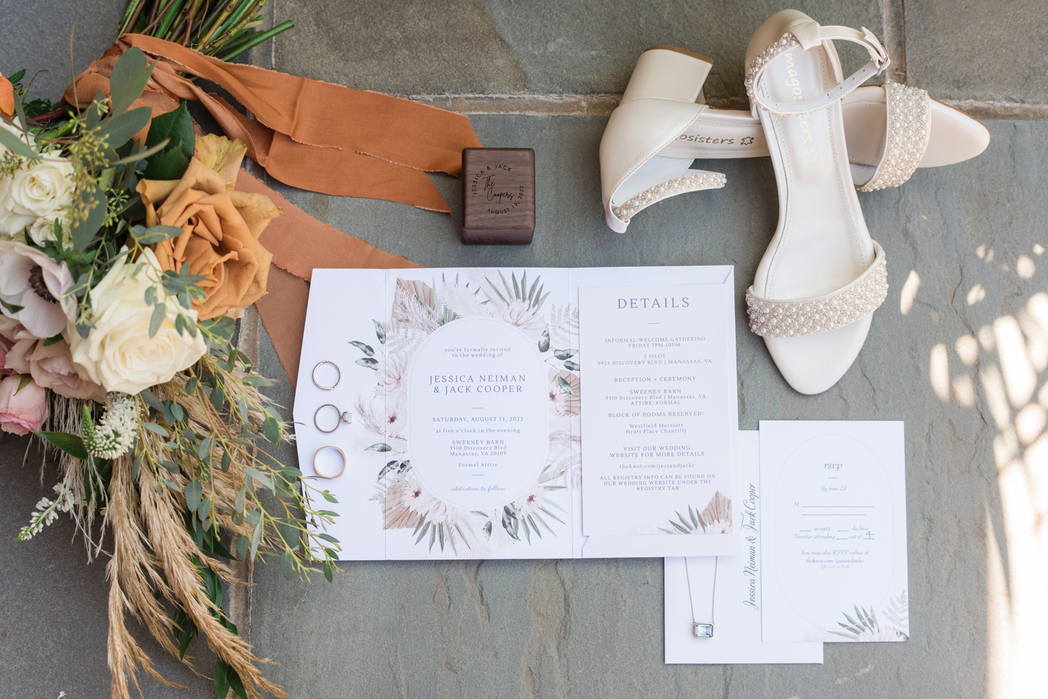 Sweeney Barn wedding invitation details