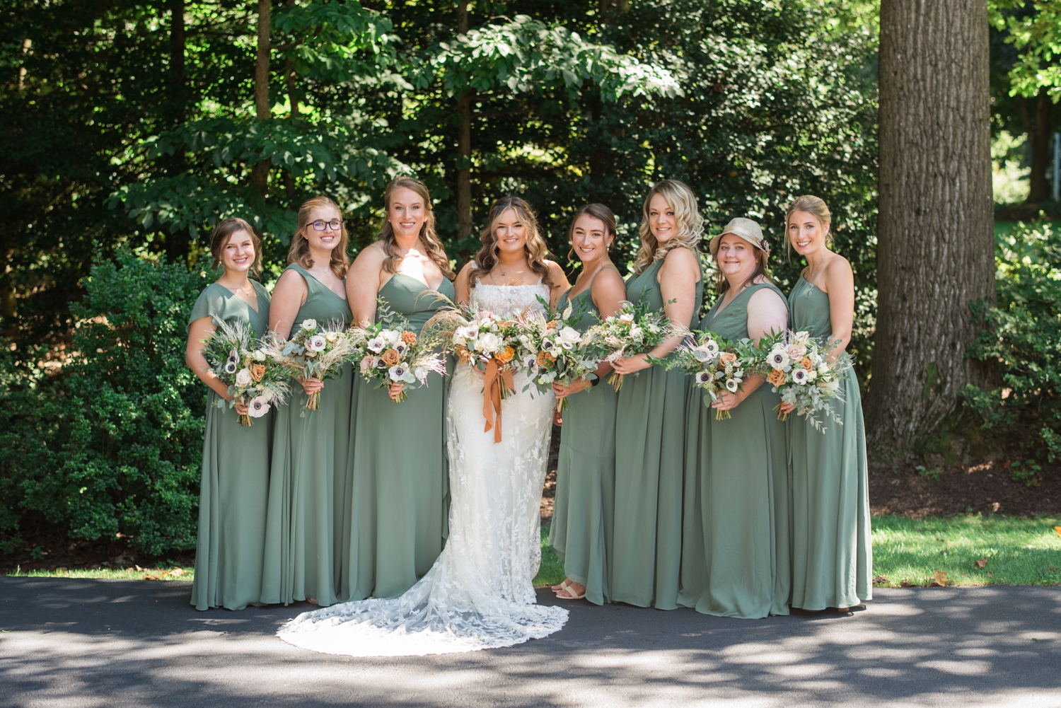 Manassas, VA wedding bridesmaid details at Sweeney Barn