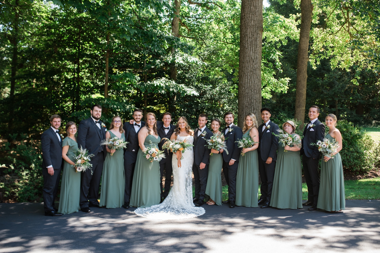 Manassas, VA wedding wedding party formals at Sweeney Barn