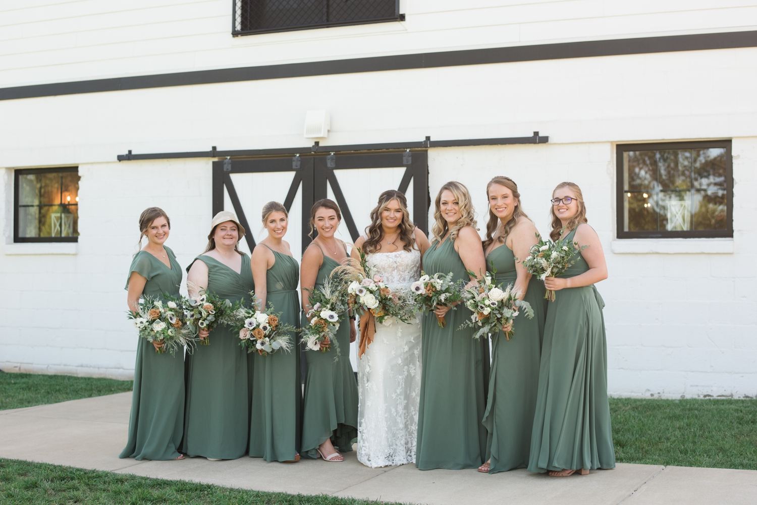 Manassas, VA wedding wedding party formals at Sweeney Barn