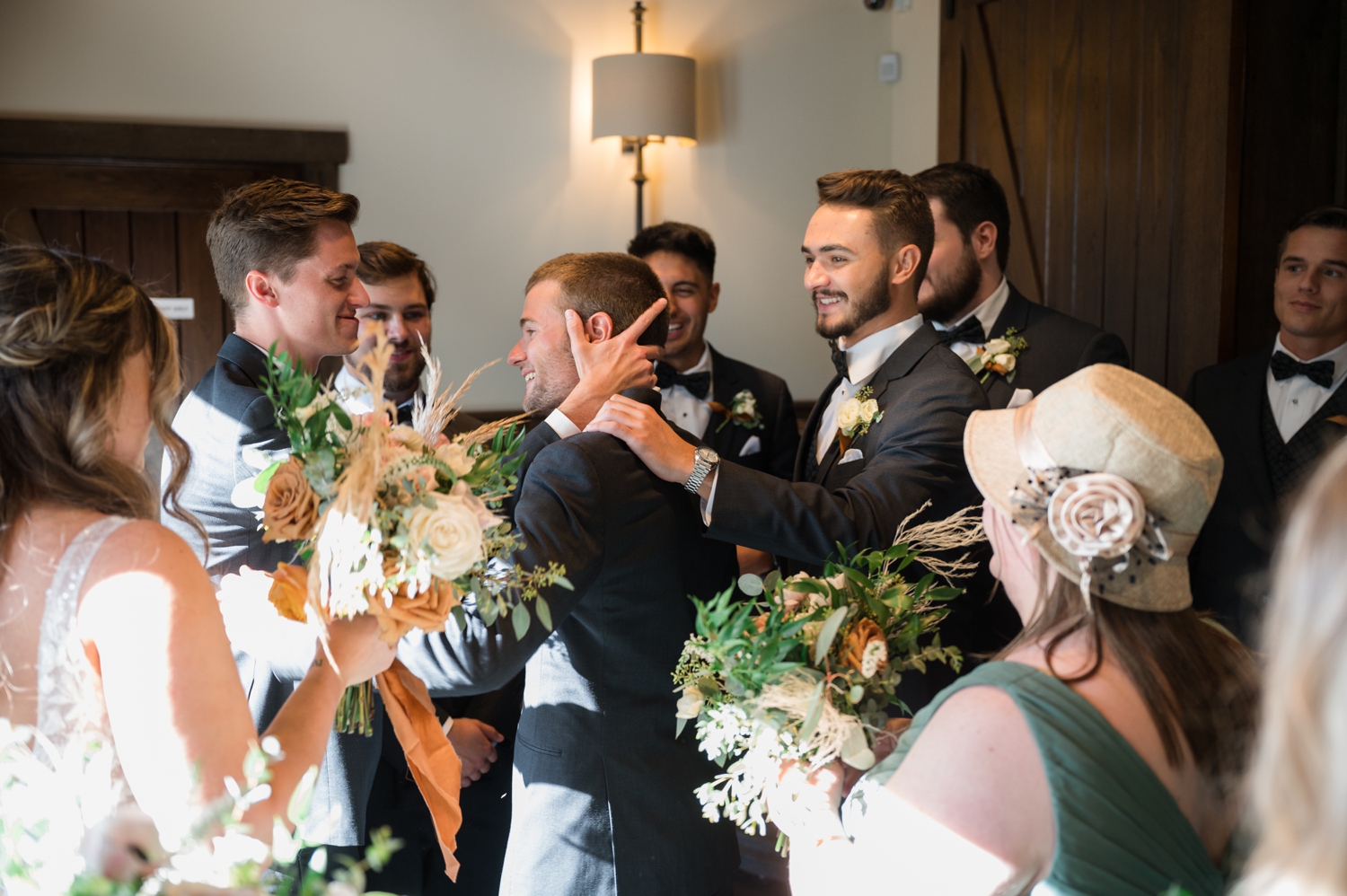 Indoor ceremony at Sweeney Barn