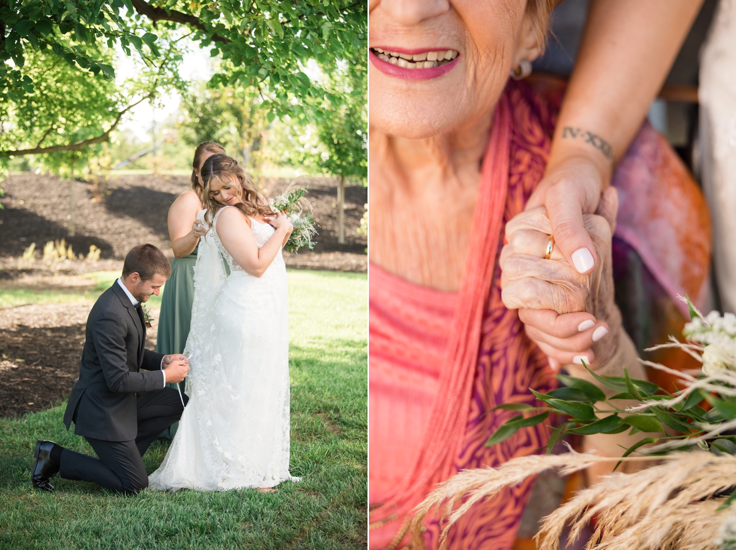 Sweeney Barn wedding details hanging greens