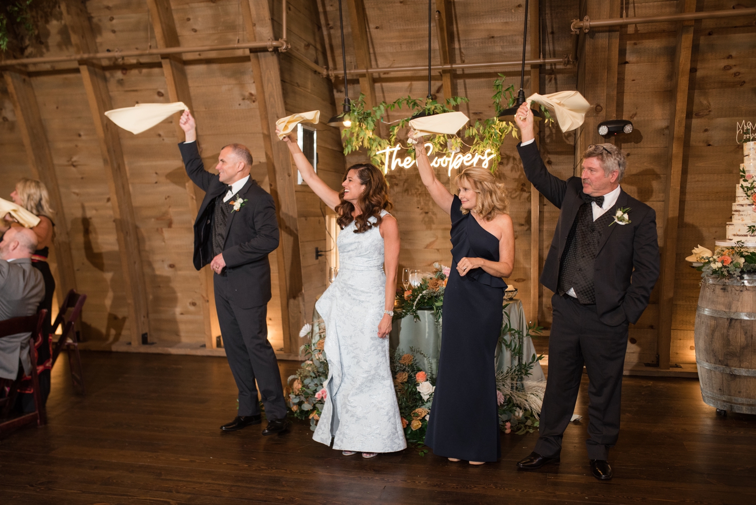 Indoor reception couples welcome at Sweeney Barn