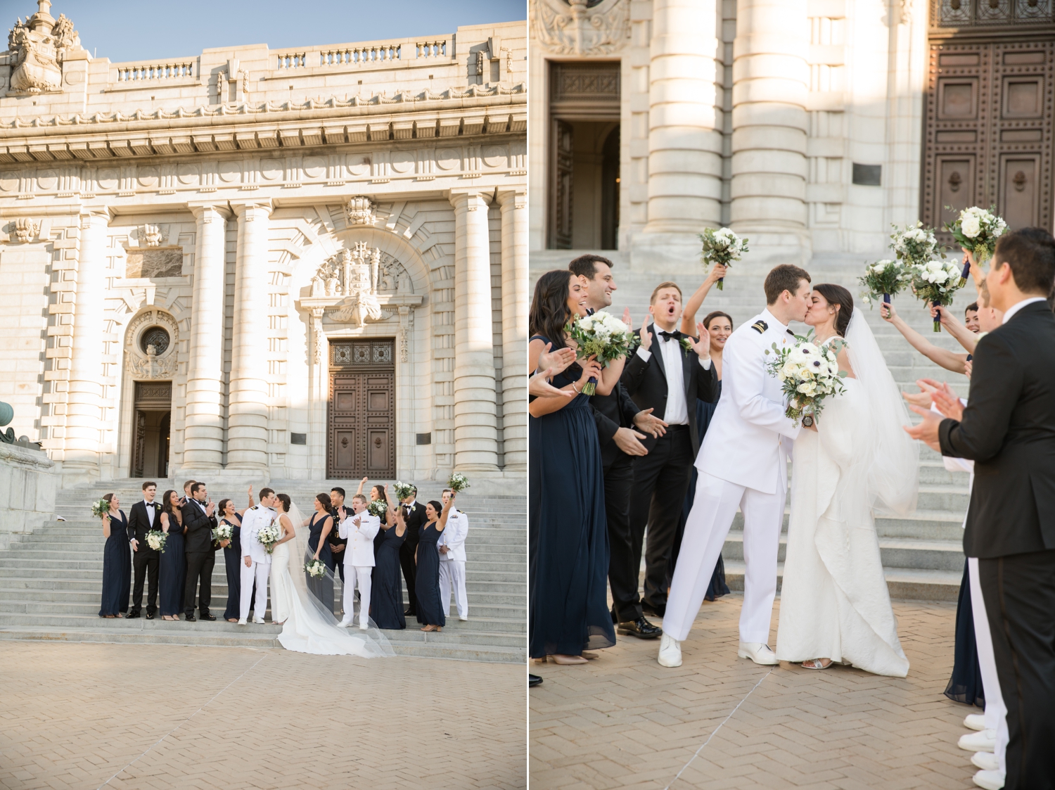 Annapolis Downtown USNA wedding party at Bancroft Hall