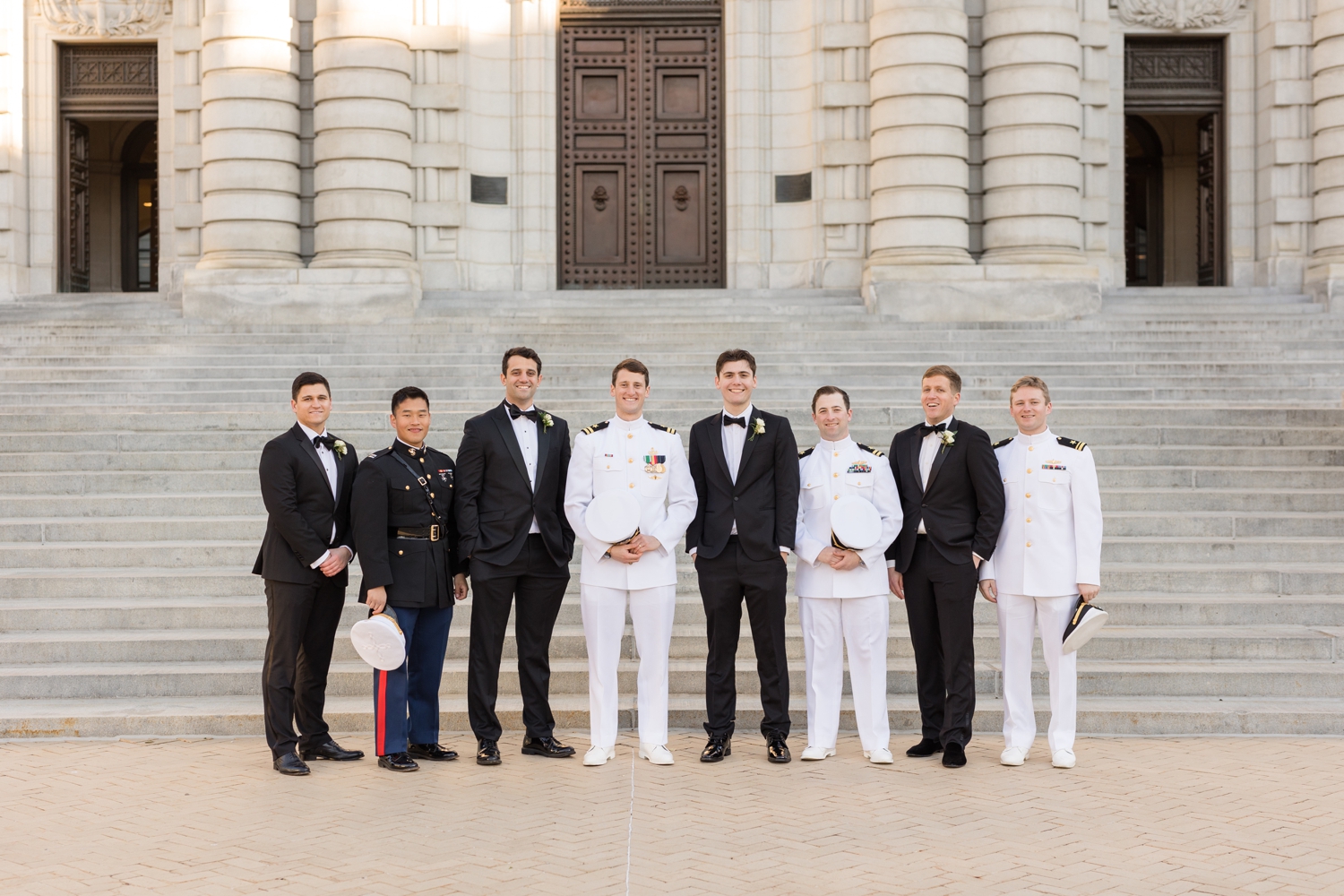 T-court Annapolis Downtown USNA wedding party at Bancroft Hall