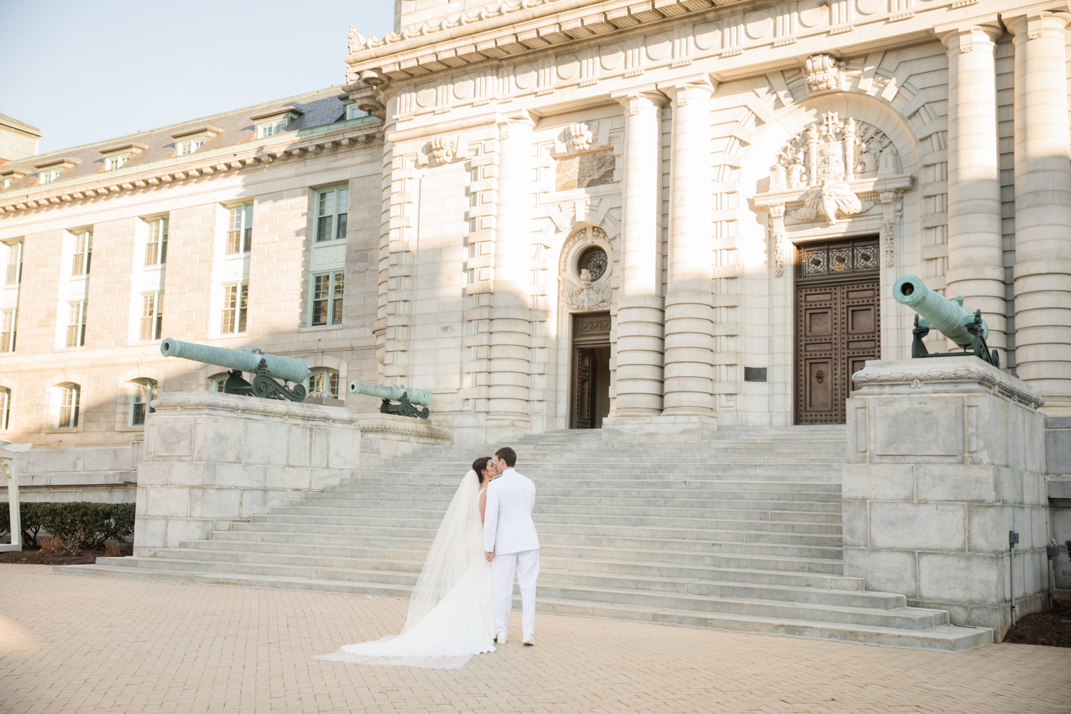 Annapolis Downtown USNA wedding party at Bancroft Hall T-Court