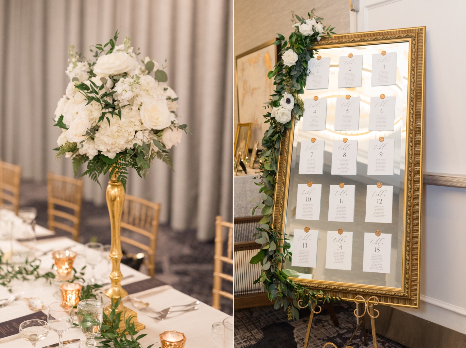 Michael Designs Florist Annapolis Autograph Collection wedding reception details