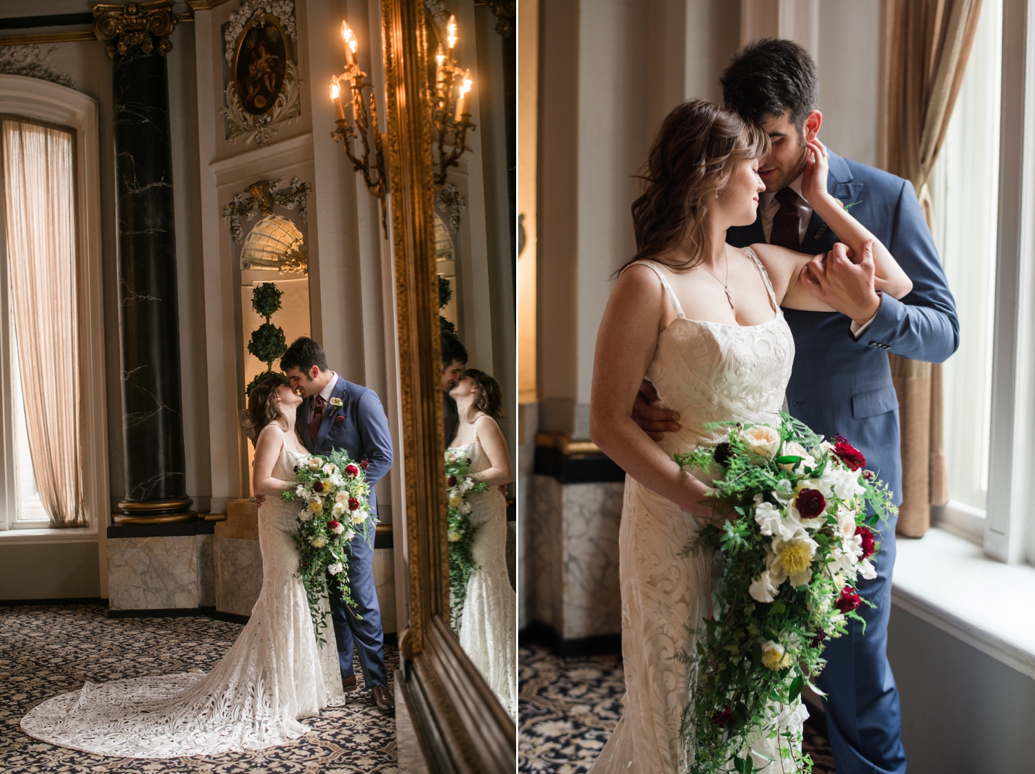 First look couple photos at Belvedere Hotel Baltimore wedding