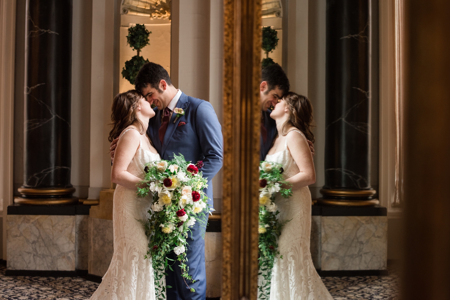 First look couple photos at Belvedere Hotel Baltimore wedding