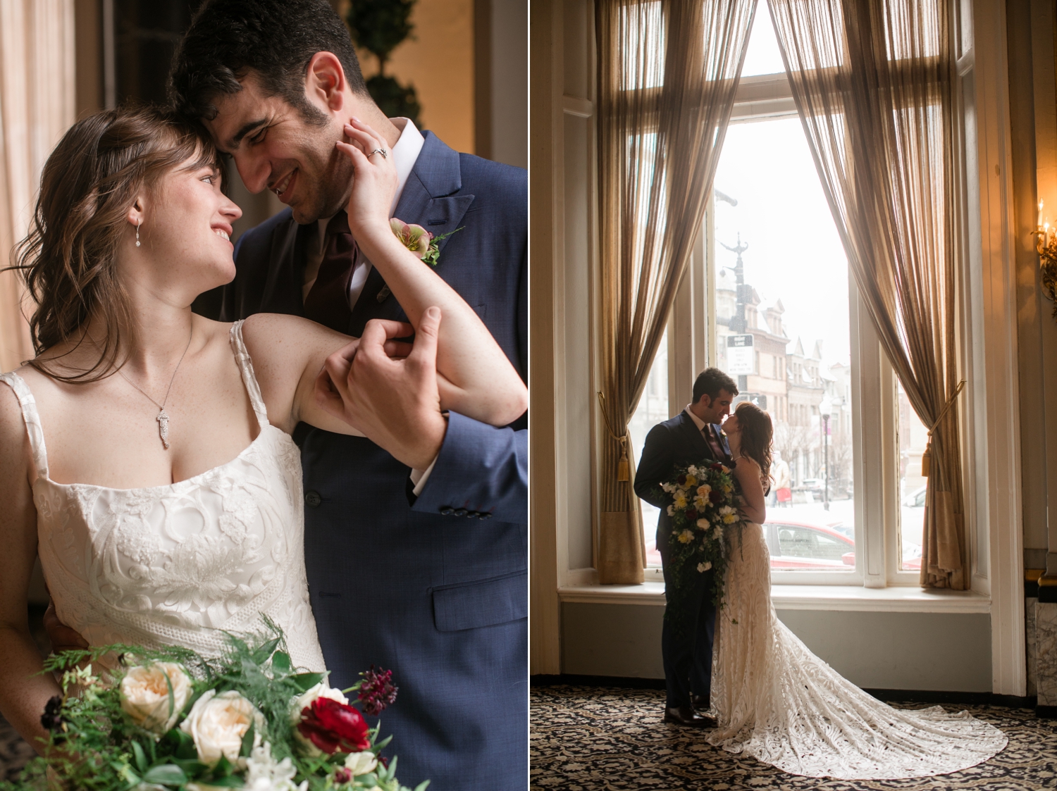 First look couple photos at Belvedere Hotel Baltimore wedding