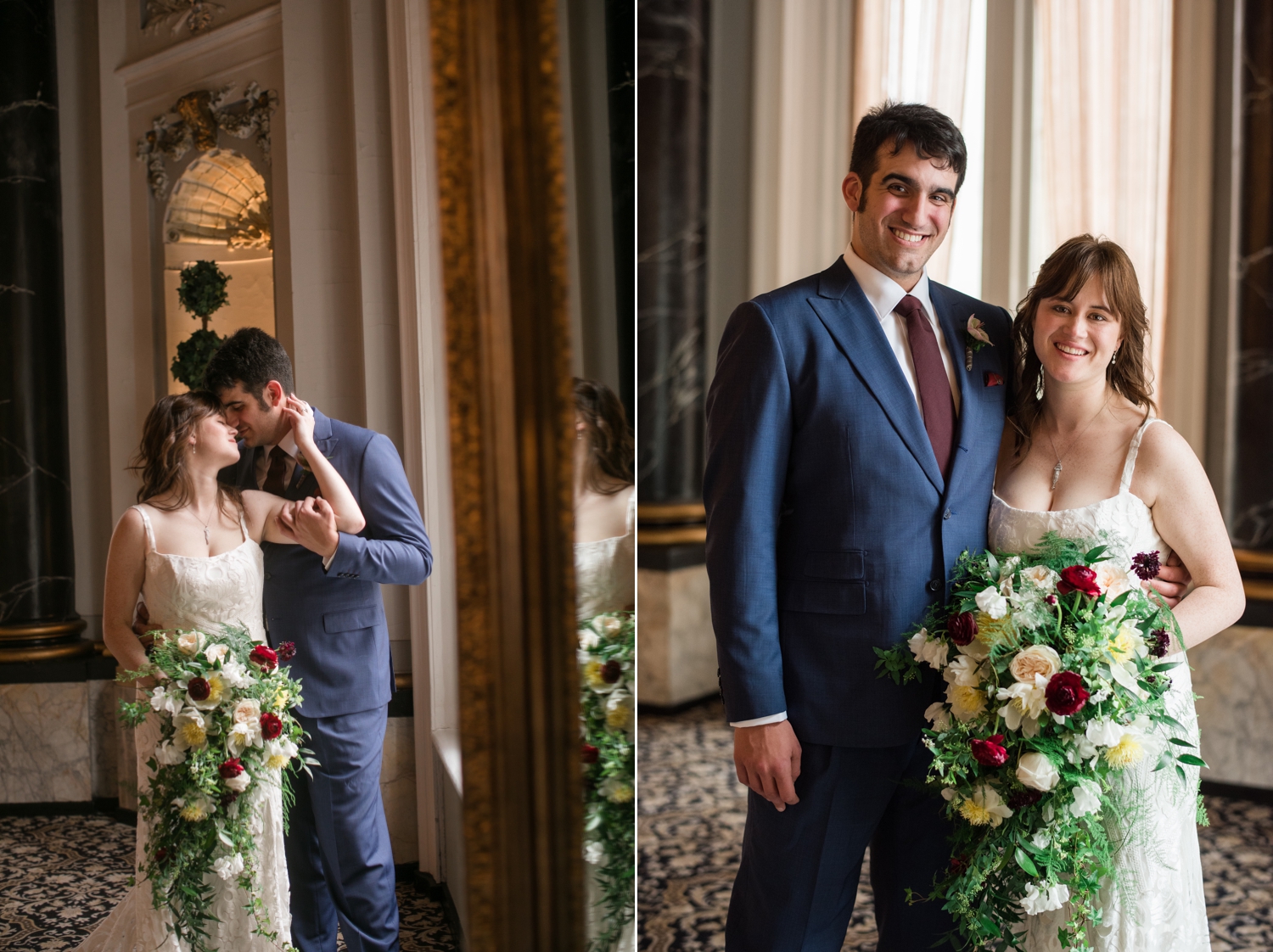 First look couple photos at Belvedere Hotel Baltimore wedding