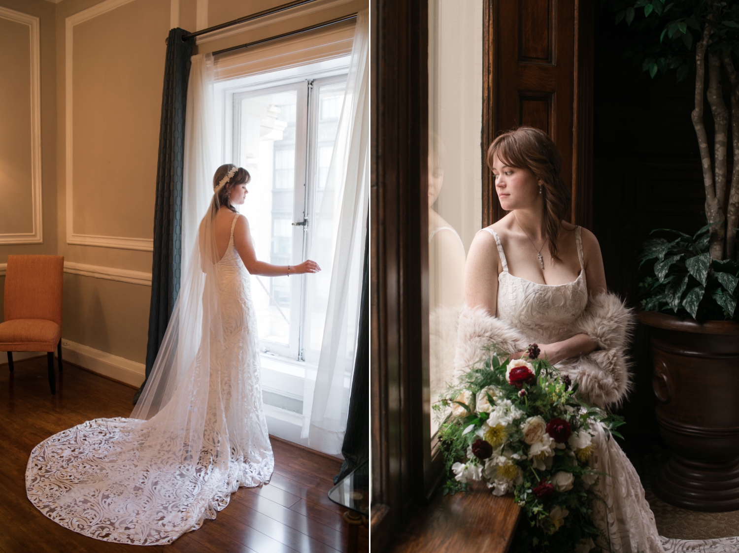 Belvedere Hotel Baltimore wedding party photos in John Eager Howard Room