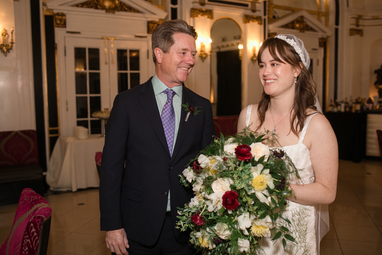 Belvedere Historic wedding ceremony photos in John Eager Howard Room