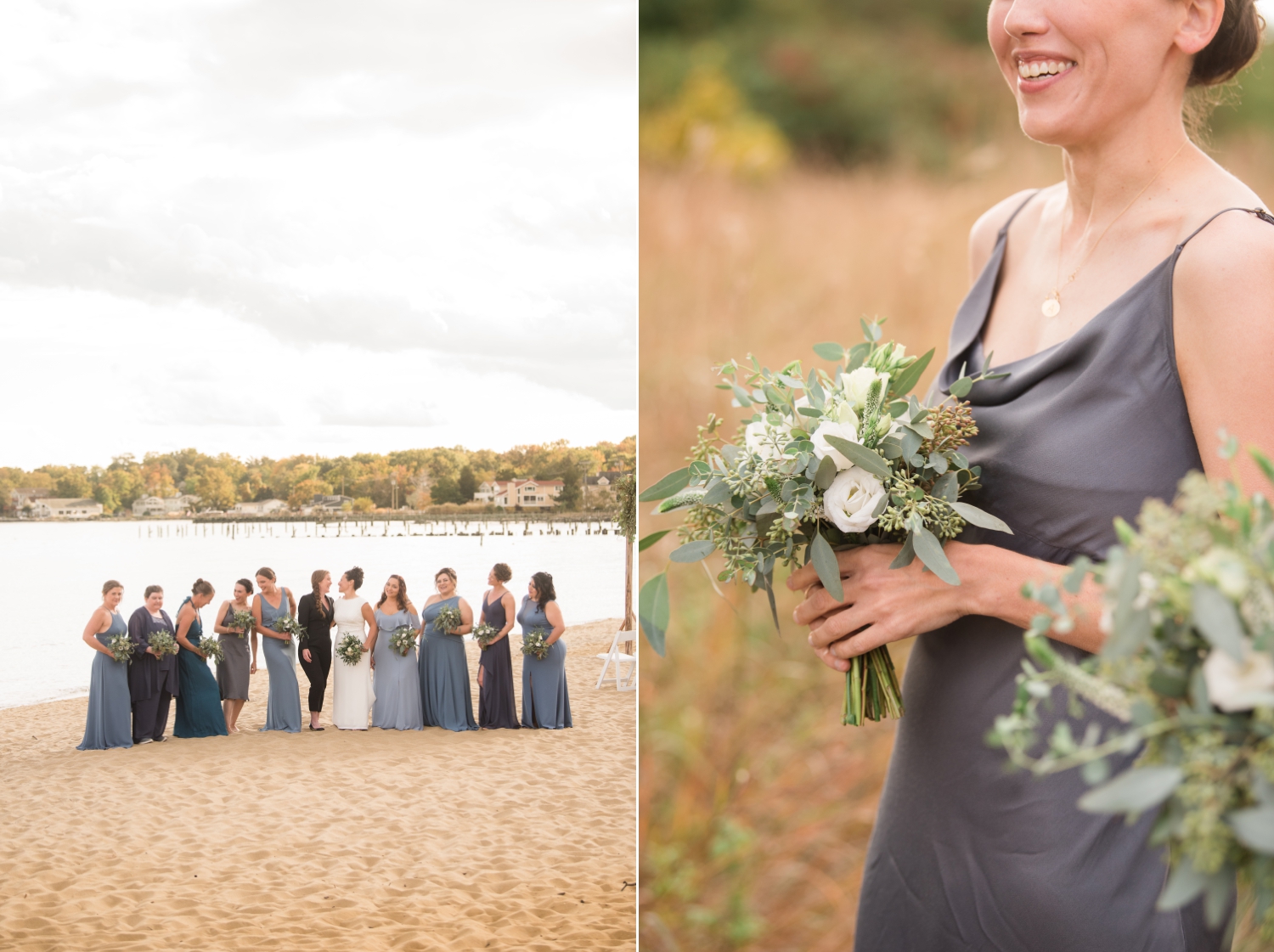 Chesapeake Bay Foundation lesbian wedding photographer beach wedding