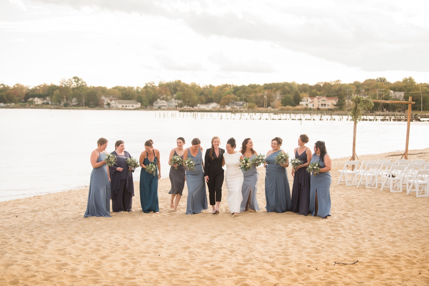 Chesapeake Bay Foundation lesbian wedding photographer beach wedding