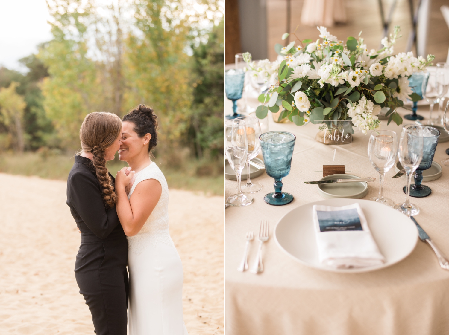 Annapolis lesbian wedding photographer beach wedding couple photos