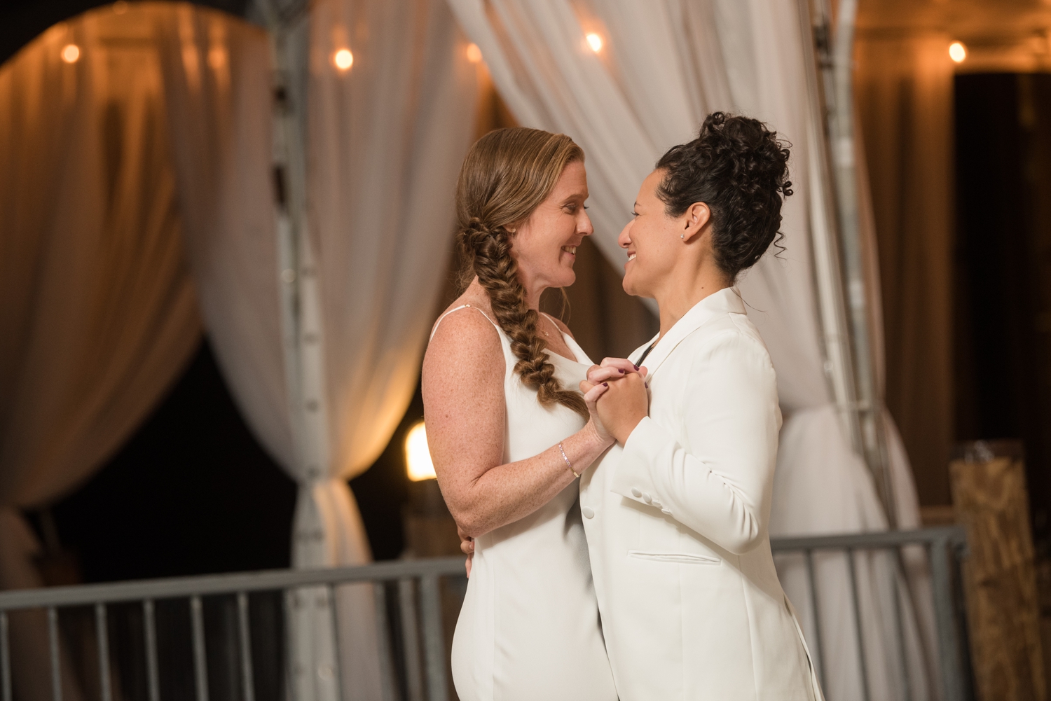 Chesapeake Bay Foundation tented reception first dance two brides