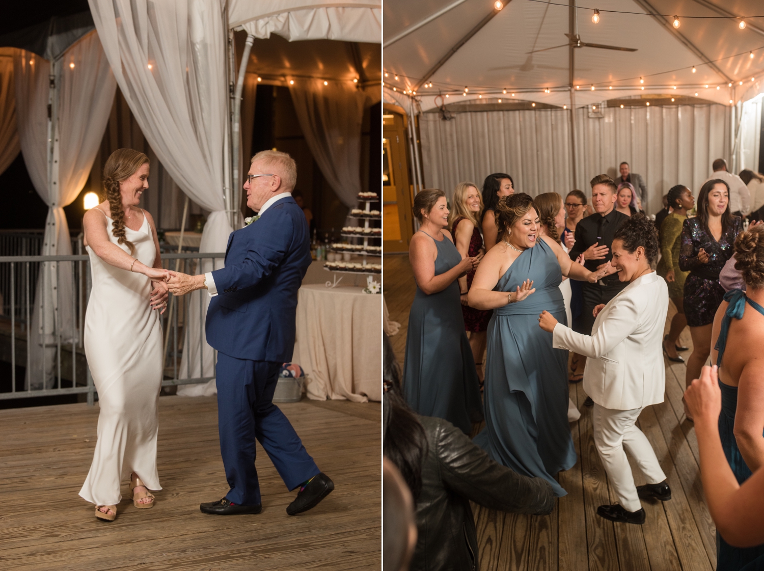 Chesapeake Bay Foundation tented reception wedding parent dances