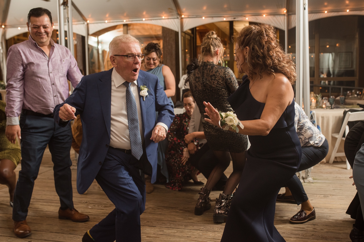 Chesapeake Bay Foundation tented wedding reception dancing