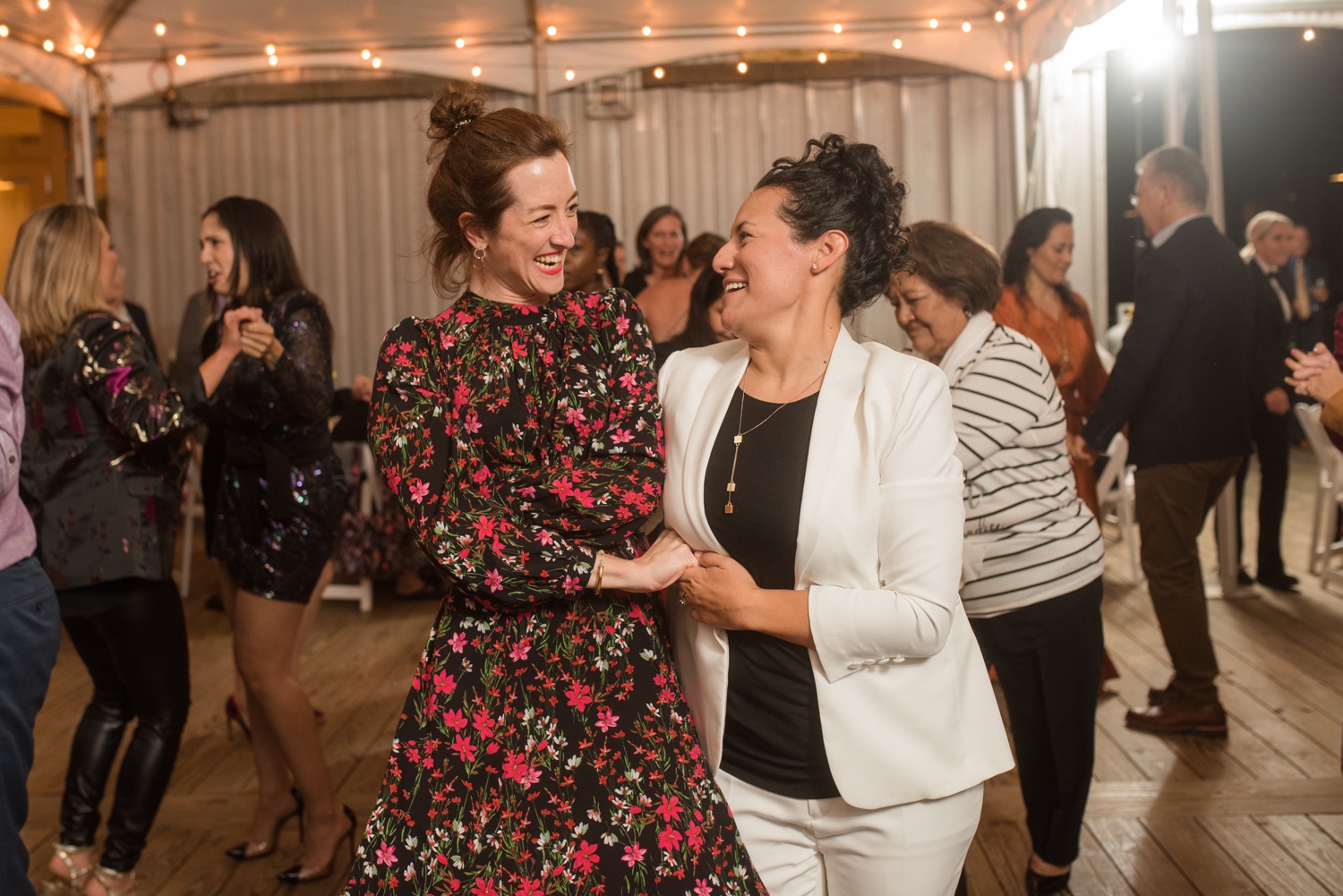 Chesapeake Bay Foundation tented wedding reception dancing