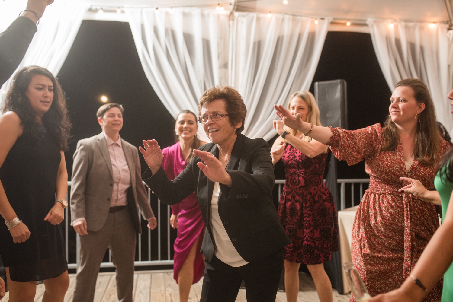 Chesapeake Bay Foundation tented wedding reception dancing