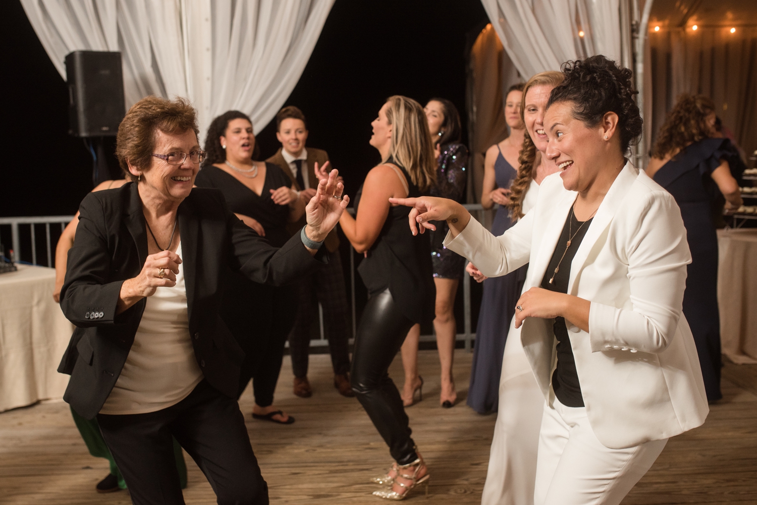 Chesapeake Bay Foundation tented wedding reception dancing