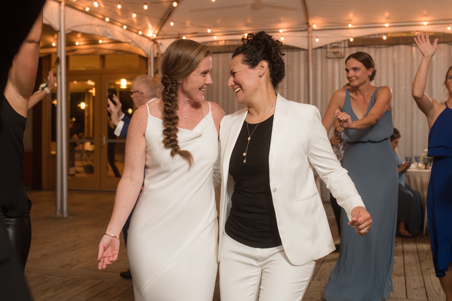 Chesapeake Bay Foundation tented wedding reception dancing