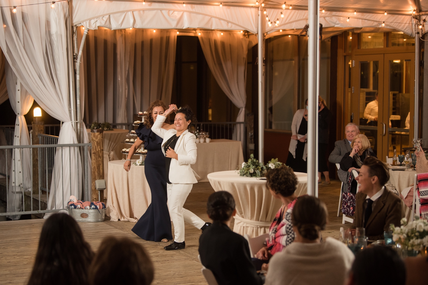 Chesapeake Bay Foundation tented wedding reception dancing