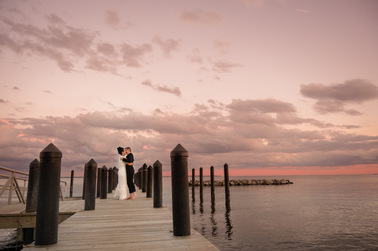 Epic Chesapeake Bay Foundation wedding couple photos at sunset